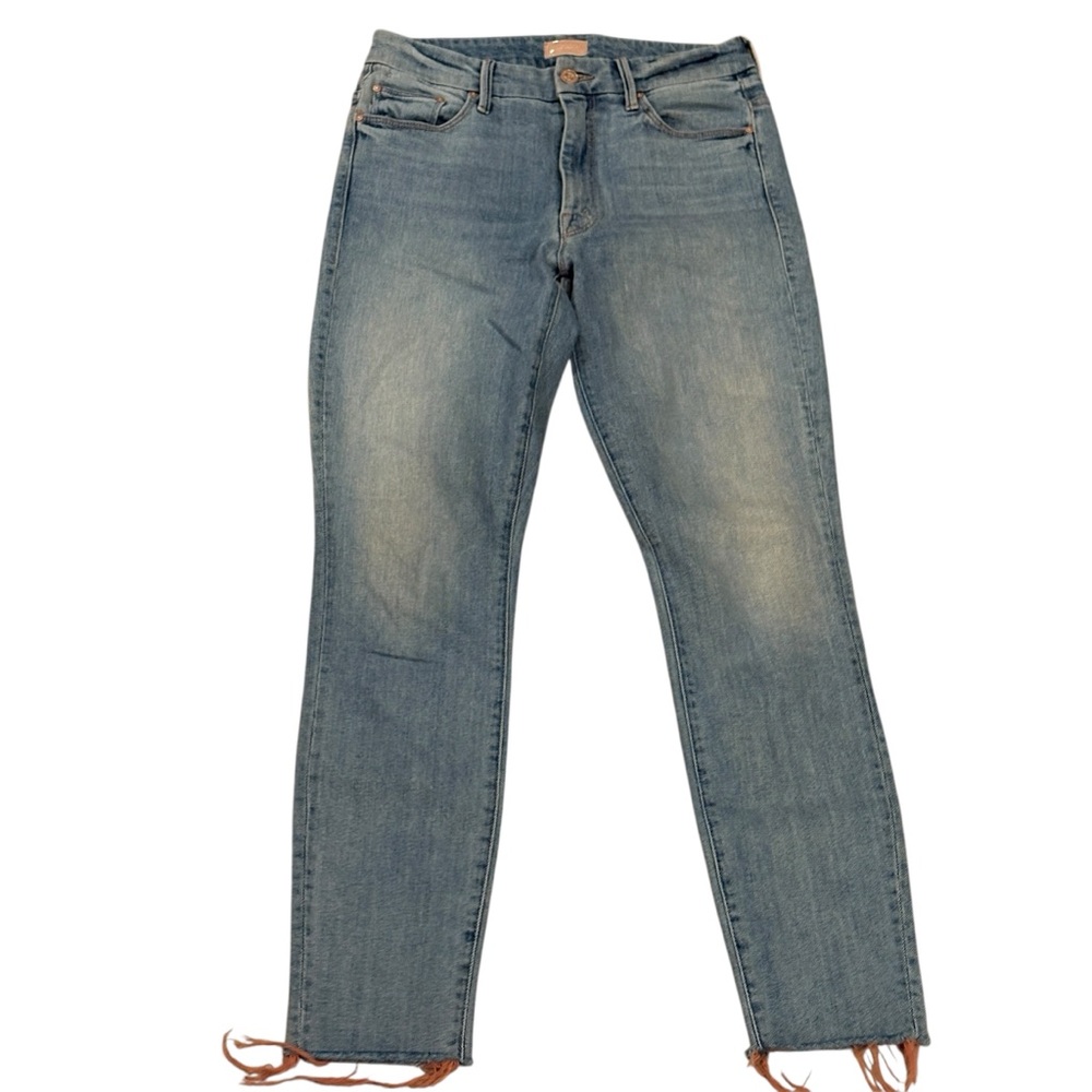 Mother Jeans Size 27 High Waisted Looker Ankle Fray Pretty Please Light Wash